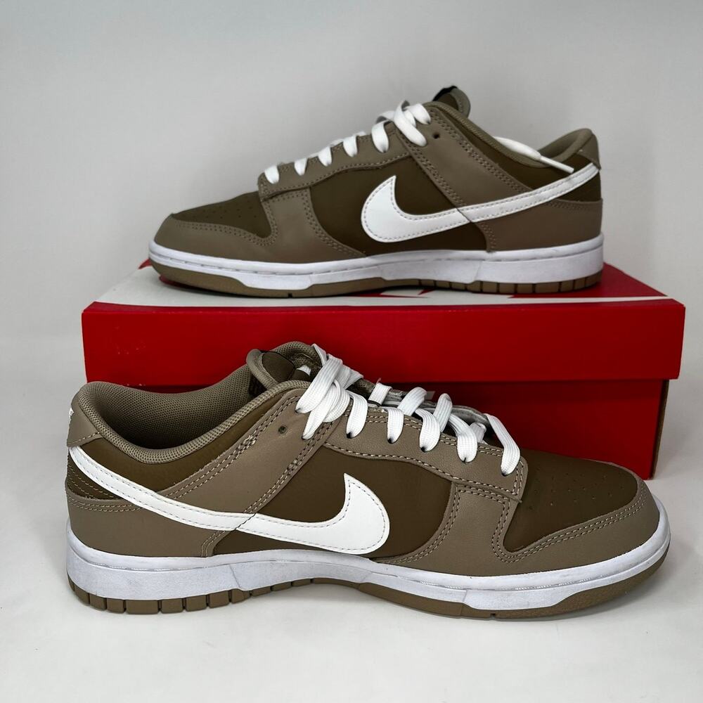Nike Dunk Low Retro Khaki White-Hazel Rush Sneakers Mens Size 9 - Picture 6 of 8